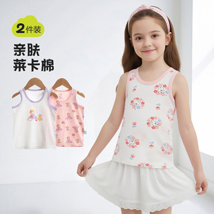 女童纯棉背心卡通儿童汗衫打底衫中大童宝宝坎肩无袖内衣夏季新款