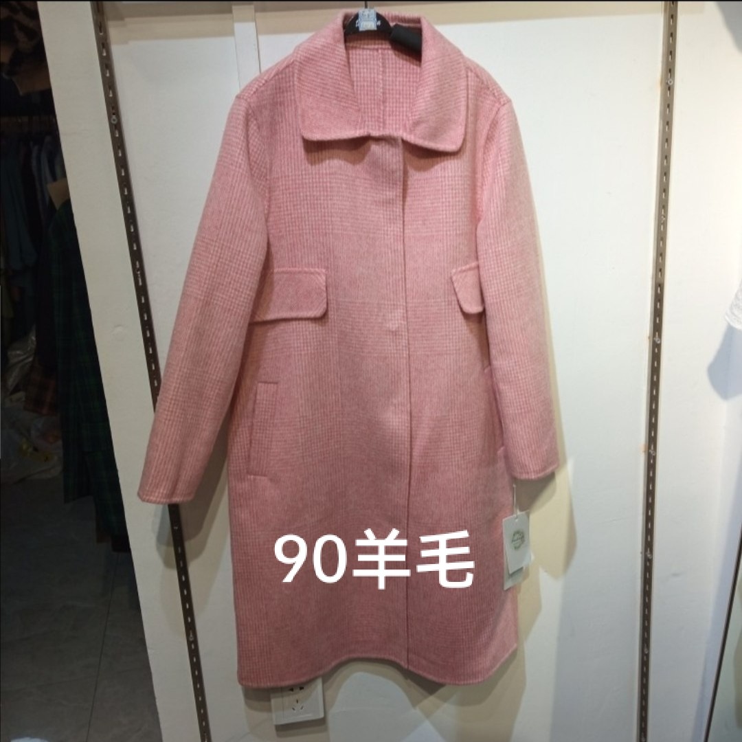 双面羊毛大衣女时尚潮流百搭气质款水粉色小清新仙仙品牌专柜外套