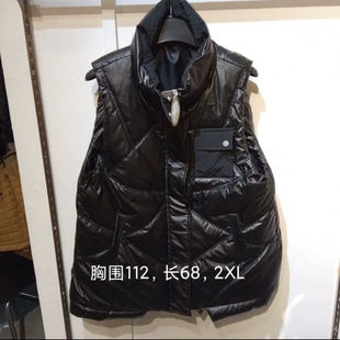 女士黑色羽绒马甲女中长款免洗保暖舒适时尚潮流新款韩版立领马夹