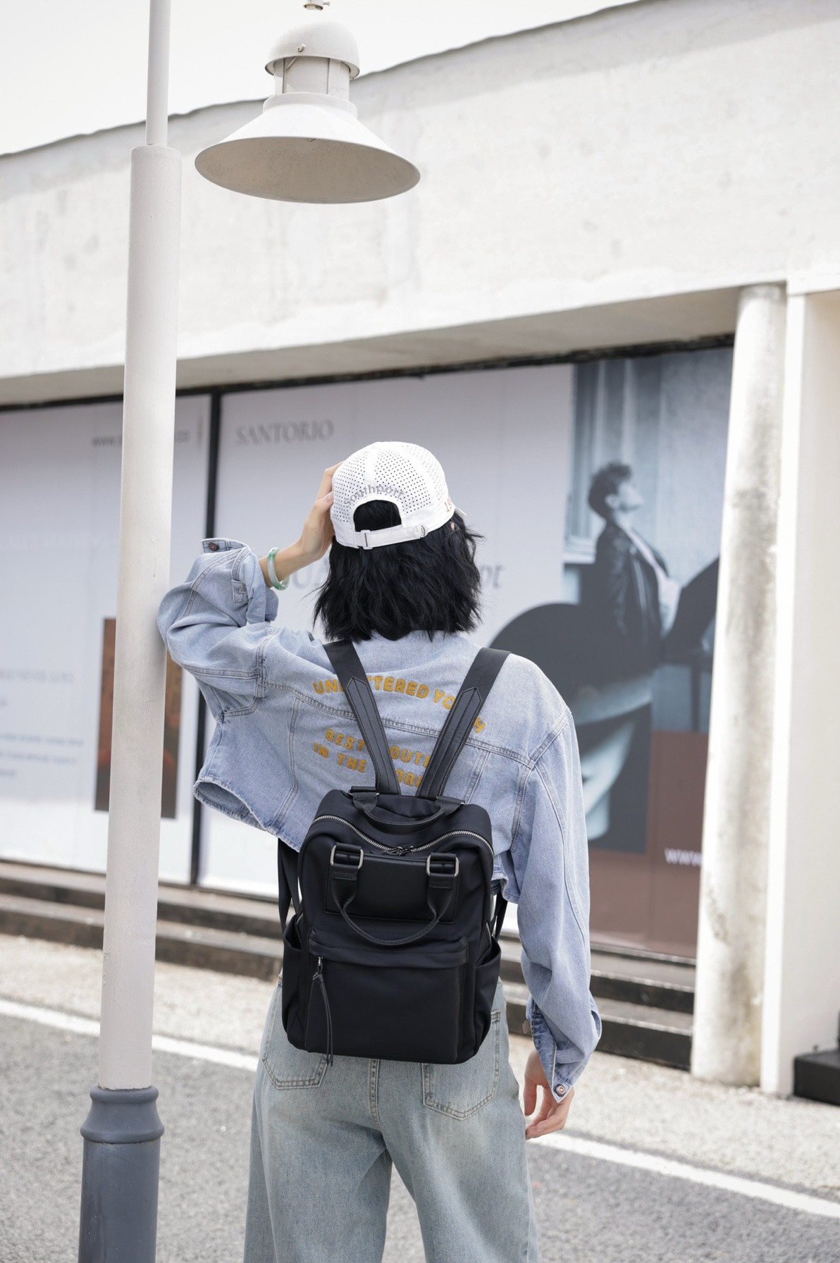 潮牌轻奢牛津布防盗双肩包女2025新款高级感通勤包宠物包潮流背包