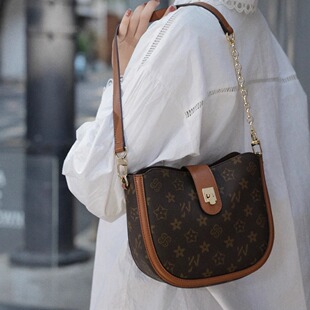 优草坊女包2025新款高品质马鞍包原创轻奢休闲时尚百搭单肩斜挎包