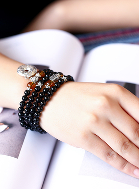 黑曜石大气佛珠生日礼物首饰品