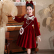女童连衣裙秋冬新款 红色年服儿童裙子 童装 公主裙女宝洋气秋季 长袖