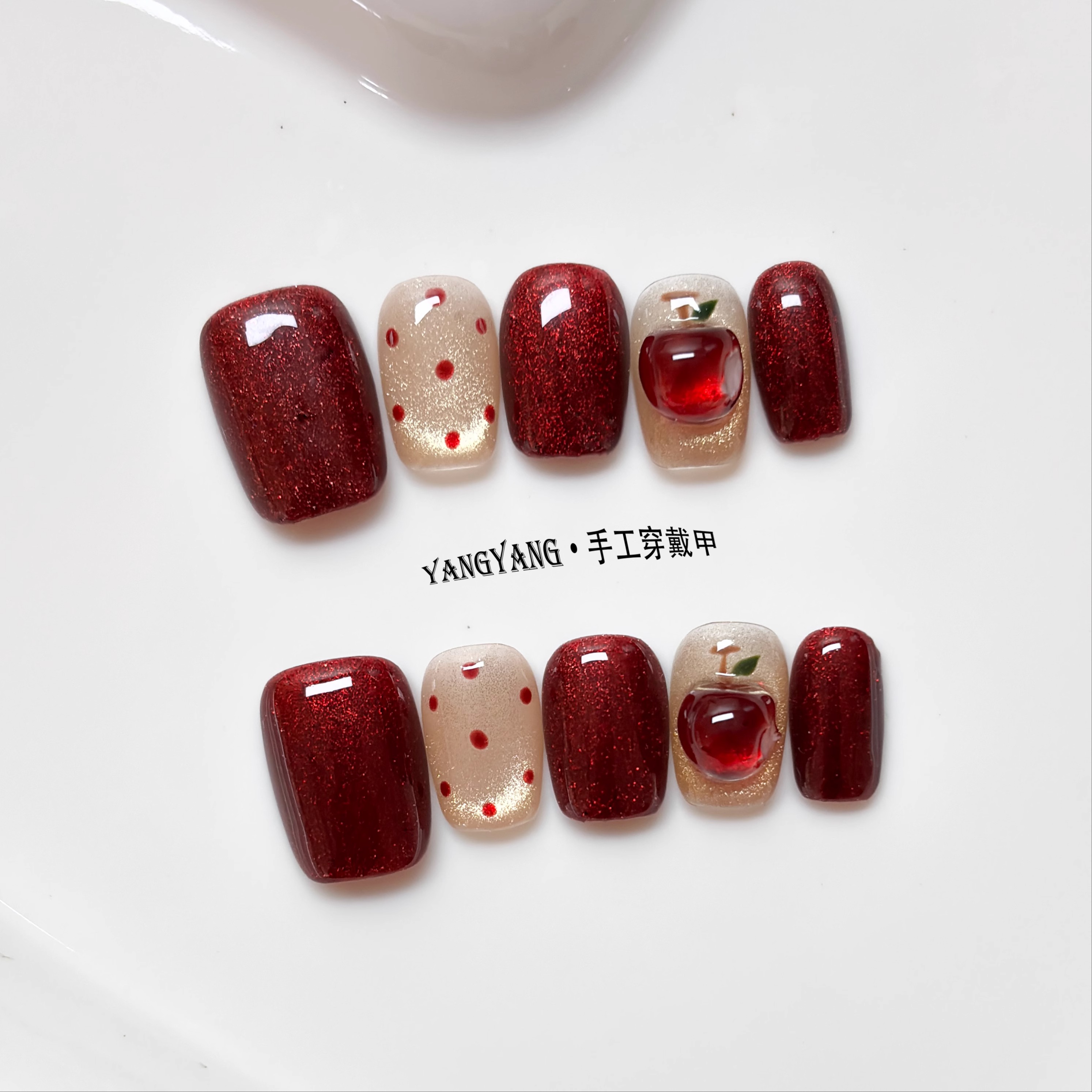 美甲穿戴甲2025新年款纯手工