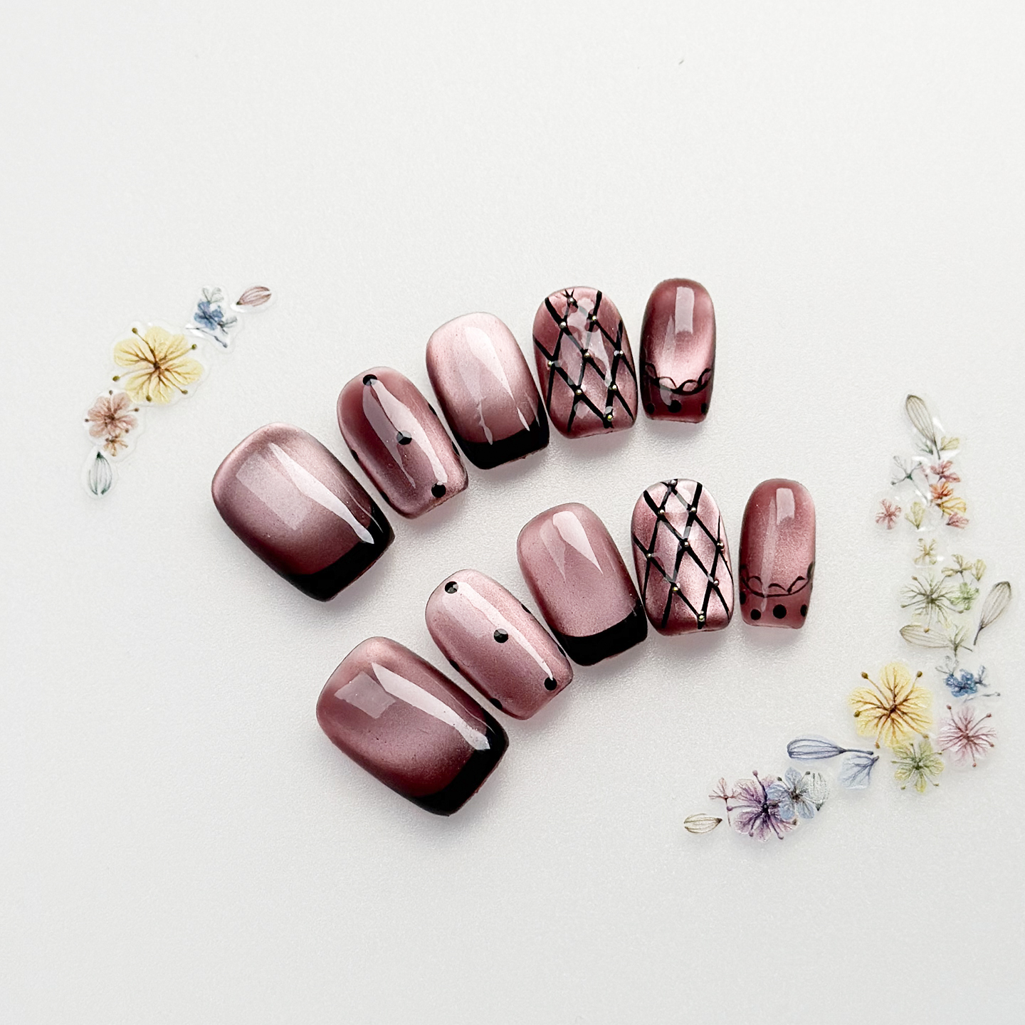 2025新年款纯手工美甲短款