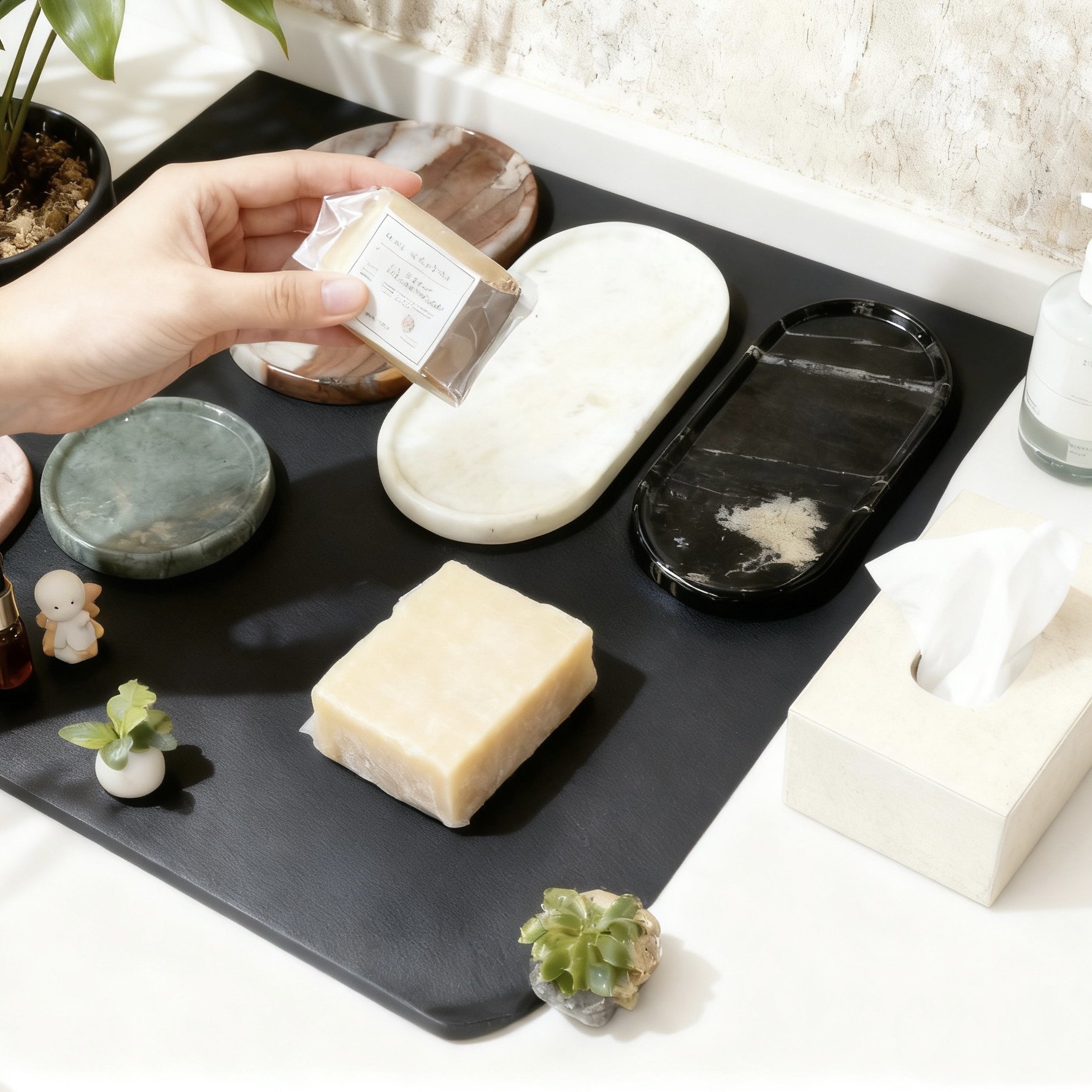 工厂福利价天然大理石肥皂托皂碟卫浴用品家用高颜值桌面收纳托盘,家居饰品,装饰摆件,淘宝优惠券,粉丝福利购,淘宝优惠卷