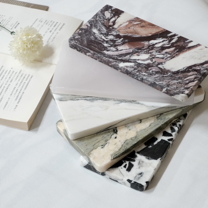 现代简约风天然大理石平板托盘