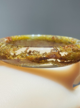 正品天然水晶彩幽灵手镯 千层花幽灵  晶体干净 一物一图 54g