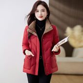 短款 轻便棉衣宽松显瘦红色羽绒棉服 棉袄时尚 外套女2025年冬季 新款