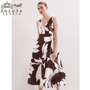 英国Phase 女装 26春夏新 印花吊带礼服中长裙连衣裙子 Eight代购