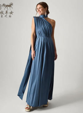 英国Monsoon代购 女装26春新款 露背礼服伴娘裙及地长裙连衣裙子