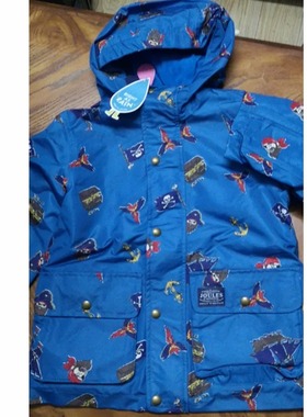 现货英国Next童装 男童男婴 蓝色哈利波特长袖连帽加绒风衣外套