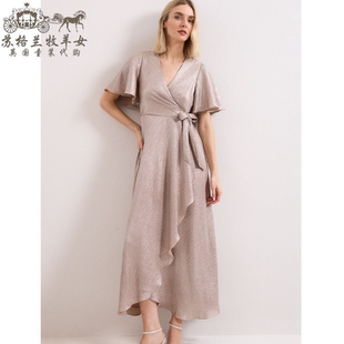 26春夏新款 英国Phase Eight代购 女装 V领礼服中长裙连衣裙子 短袖