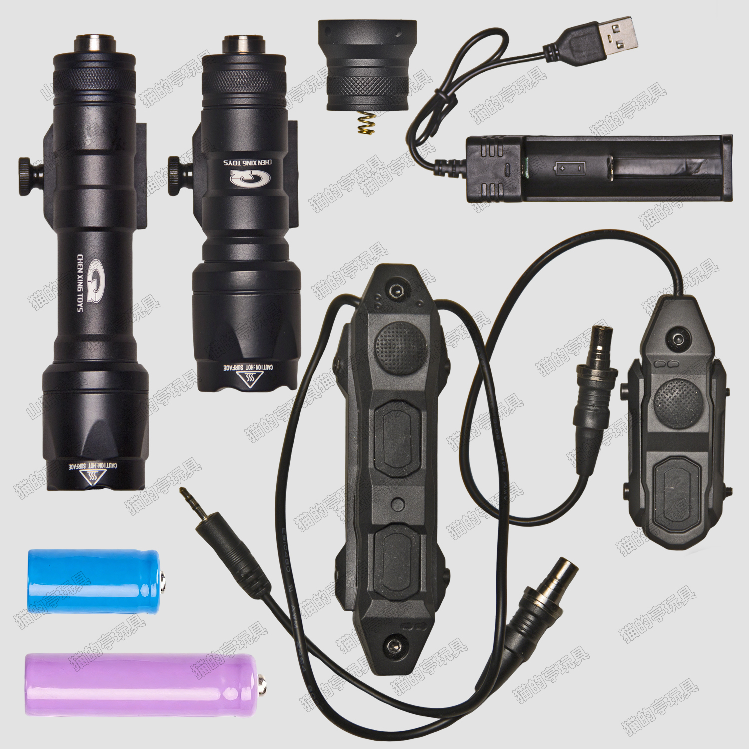 合金属M600手电筒LED灯充电500流明M300玩具枪尾控配件爆闪点常亮