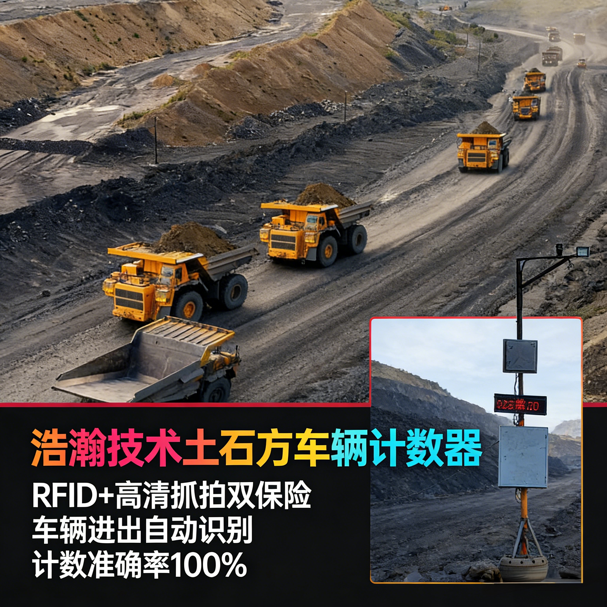 土石方车辆计数器矿山车辆监控k车辆自动计数机器人渣土车计数器