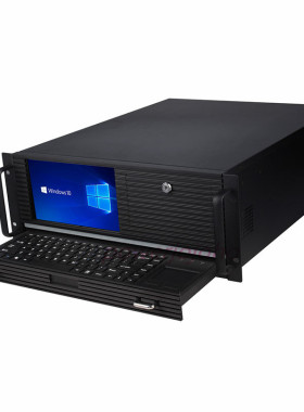 拓普龙4U工控机箱铝面板TOP4U一体机含8.9'LCD屏含键盘EATX主板