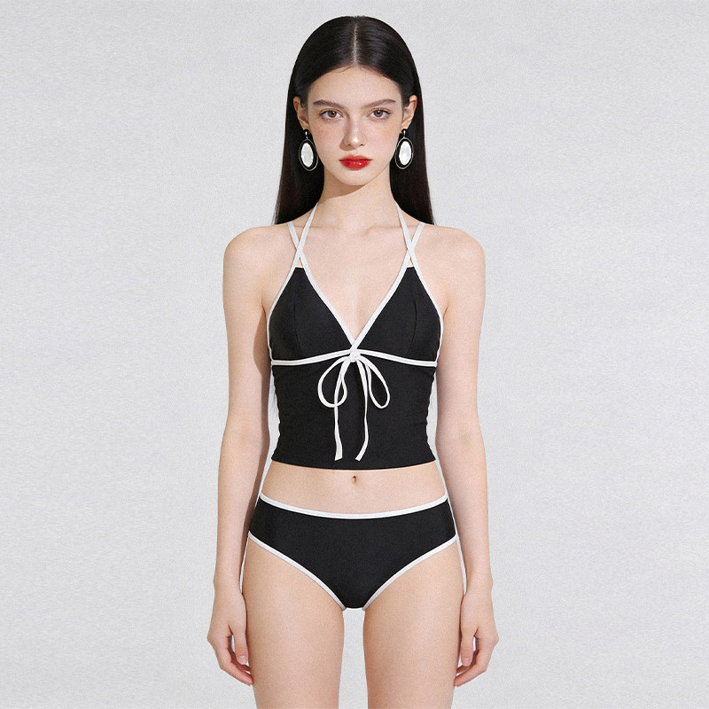 anqinwind分体泳衣女性感小胸聚拢度假高级感纯欲风泡温泉比基尼