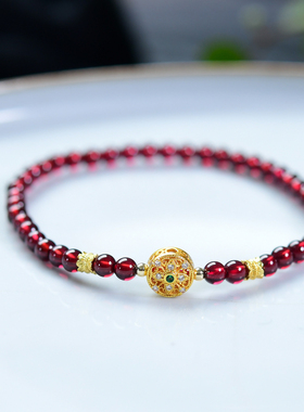 天然时来运转巴西紫牙乌石榴石手4k简约百搭女细小手串本命年转运