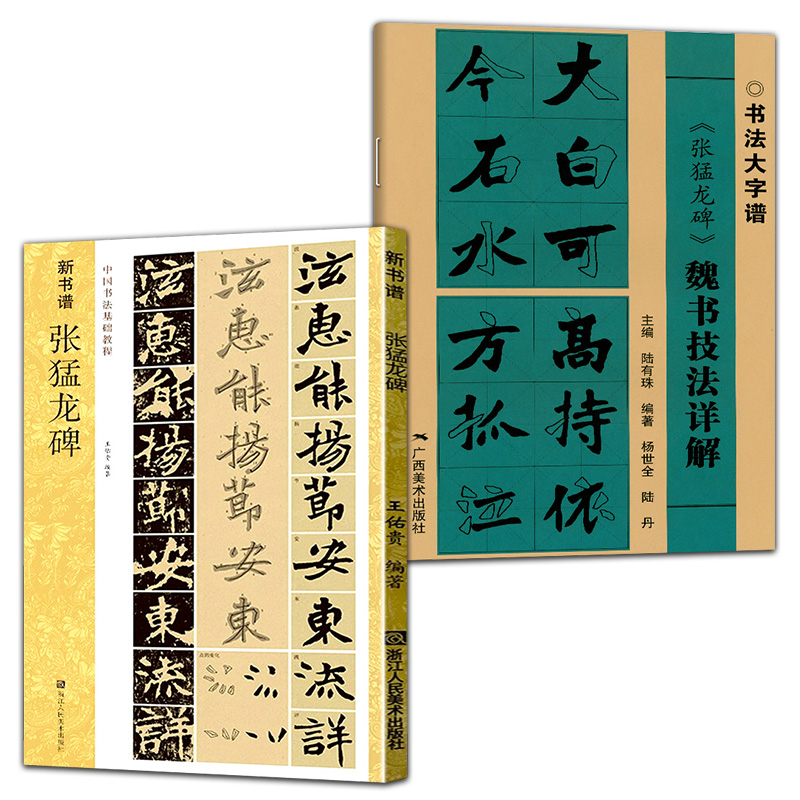 2册 张猛龙碑中国书法基础教程新书谱+《张猛龙碑》魏书技法详解张猛龙原碑帖技法精讲 书法集字高清放大旁注章法部首字形结构讲解 书籍/杂志/报纸 书法/篆刻/字帖书籍 原图主图