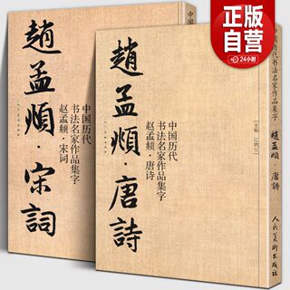 全套2册 赵孟頫宋词+唐诗 中国历代书法名家作品集字 繁简对照毛笔临帖集字古诗词赵孟俯行书楷书行草字帖临摹范本大字版人民美术