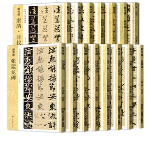 全套15册 新书谱中国书法基础教程 原碑帖描红临摹写解读教程行楷书张猛龙碑索靖月仪帖汉简成人初学者书法入门毛笔技法练习字帖本
