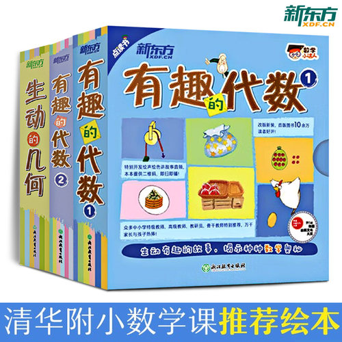 礼盒版全套40册 数学小达人：有趣的代数1+有趣的代数2+生动的几何启明星阶梯数学馆小学数学基础思维绘本专项练习新东方童书