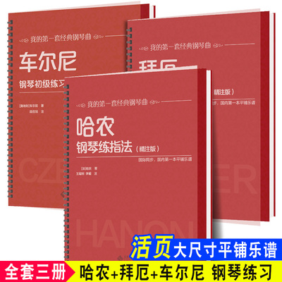 活页大尺寸 哈农拜厄车尔尼599钢琴零基础教程大字版钢琴练指法自学拜耳钢琴谱拜尔初级练习精注版儿童钢琴书考级基本入门教材书籍