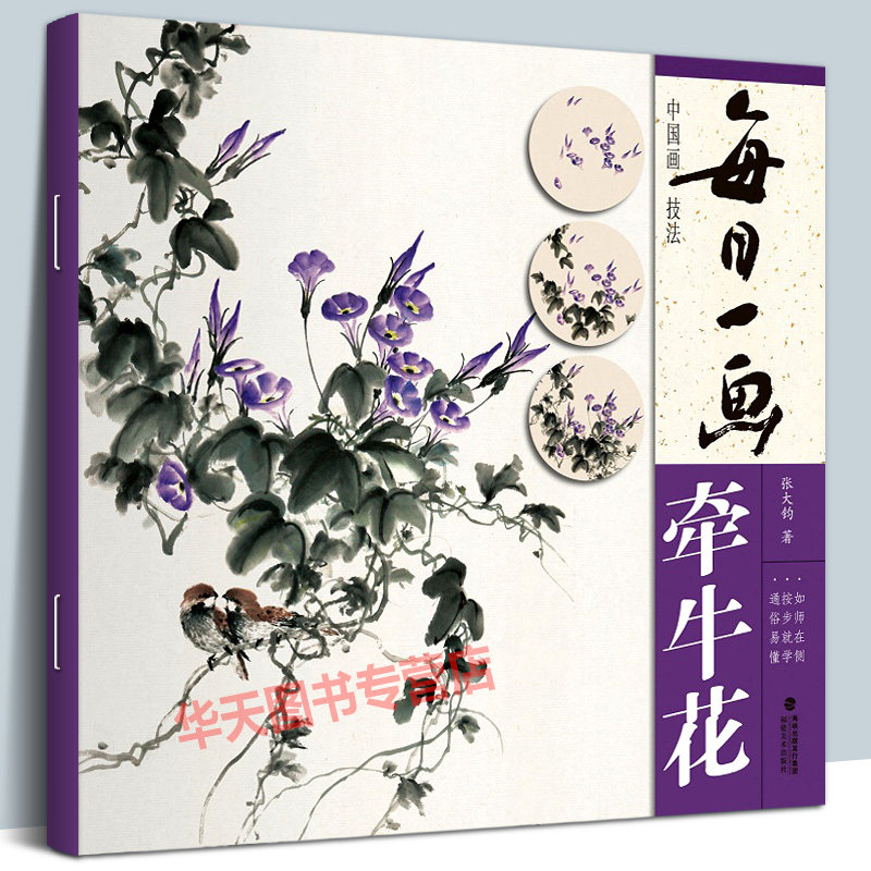 每日一画 牵牛花 中国画技法国画入门基础教程书写意水墨画牵牛花册页