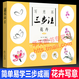 中国画梅兰菊荷花牡丹芙蓉月季 写意画三步法 书画入门系列 新版 菊花水墨名家绘画技法美术教材程零基础自学临摹范本颜康文 花卉