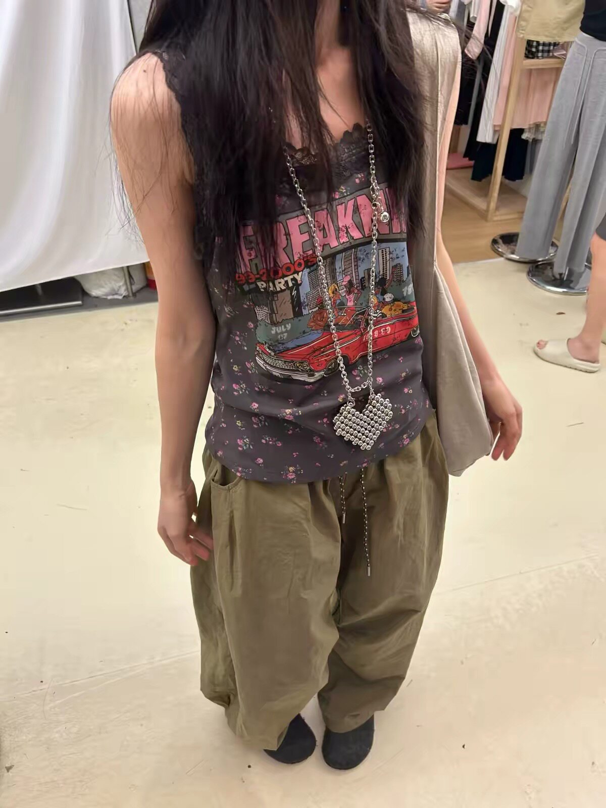 美式复古满印花短袖t恤女夏季2026新款修身正肩辣妹短款上衣