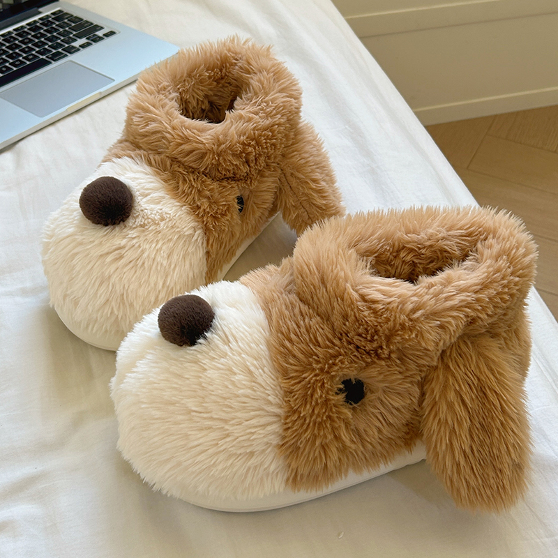 默默爱可爱小狗棉拖鞋防滑可外穿