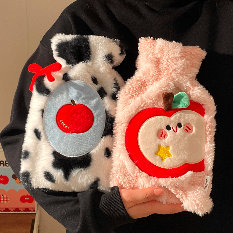 默默爱可爱苹果热水袋注水袋