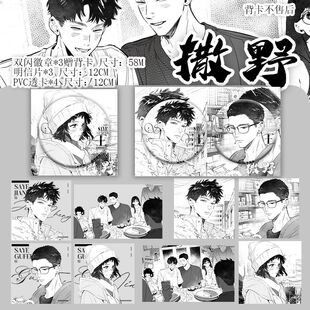 撒野谷子吧唧周边顾飞蒋丞PVC透卡明信片小卡小说衍生周边正店周