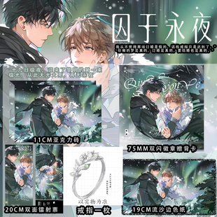 囚于永夜周边十九日极夜衍生周边双闪徽章亚克力砖镭射票色纸小说