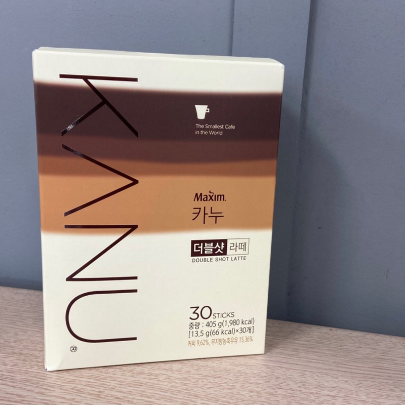 包邮kanu卡奴双倍拿铁30条韩国进口麦馨脱脂奶速溶咖啡孔刘