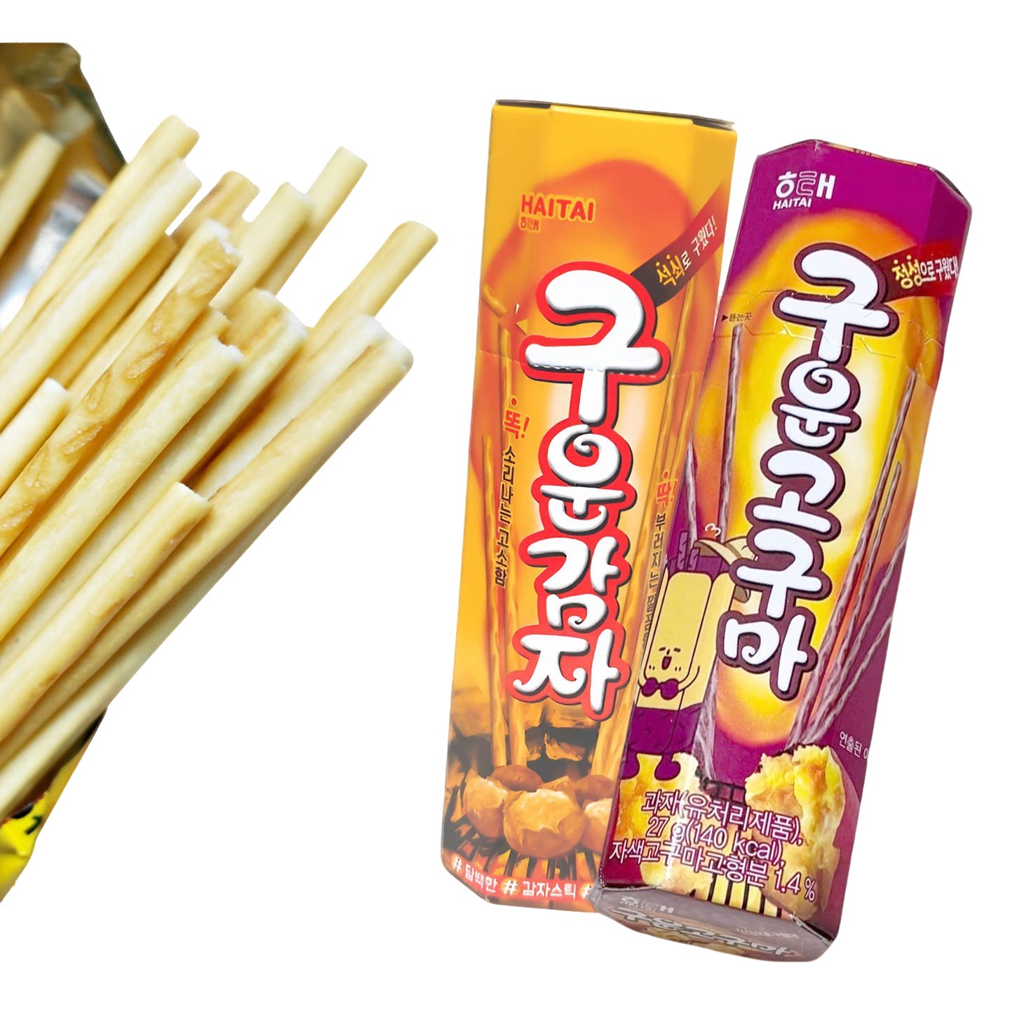海太烤薯棒饼干27g韩国进口马铃薯棒棒烤红薯地瓜脆条土豆碳烤