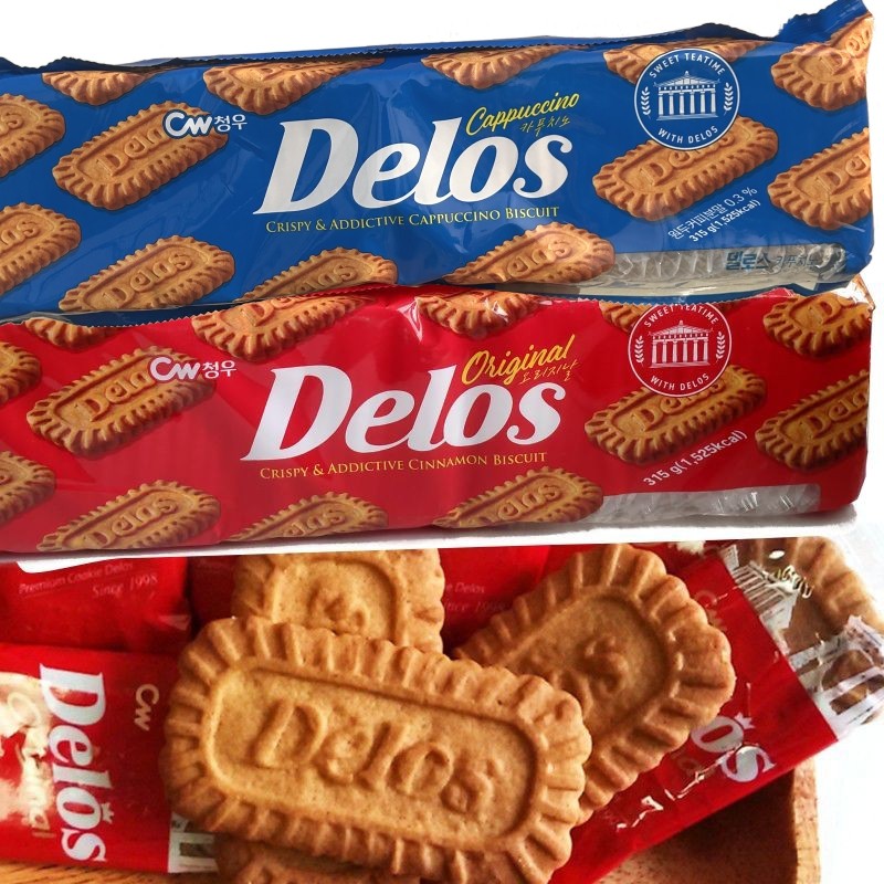 包邮情友得洛斯饼干315g青右delos曲奇韩国进口卡布奇诺比利时风