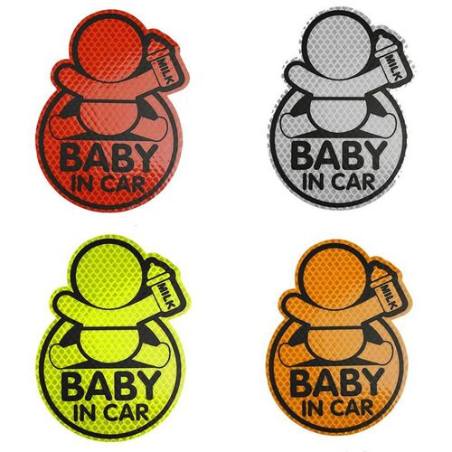 跨境外贸速卖通亚马逊反光车贴Baby in car婴儿车内装饰车窗玻璃