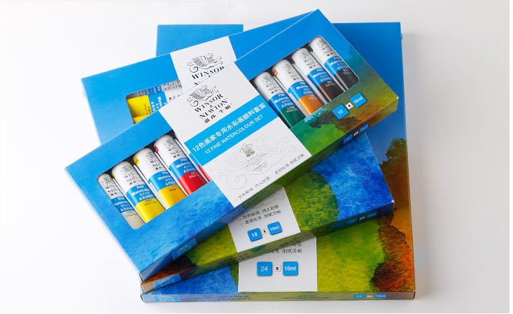 包邮温莎牛顿水彩画颜料10ML 12色 18色 24色水彩颜料套装 绘画