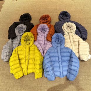 云朵轻盈蓬松90白鸭绒外套 2025冬新款 韩版 泡芙花苞帽羽绒服女短款