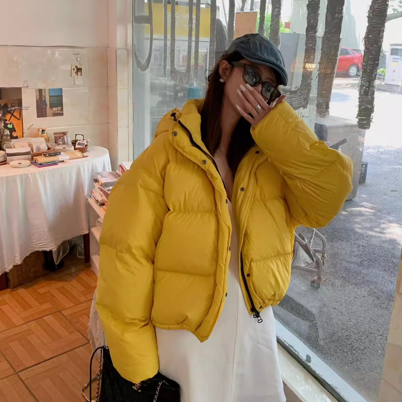 欧版宽松连帽面包羽绒服女短款2025新款休闲百搭保暖面包服外套潮
