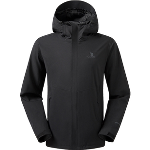 【宙斯】骆驼户外春秋季新款幻影黑冲锋衣男女款防风防水夹克外套