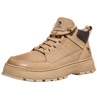 骆驼男鞋2024秋季新款复古百搭 厚底止滑城市户外高帮工装靴