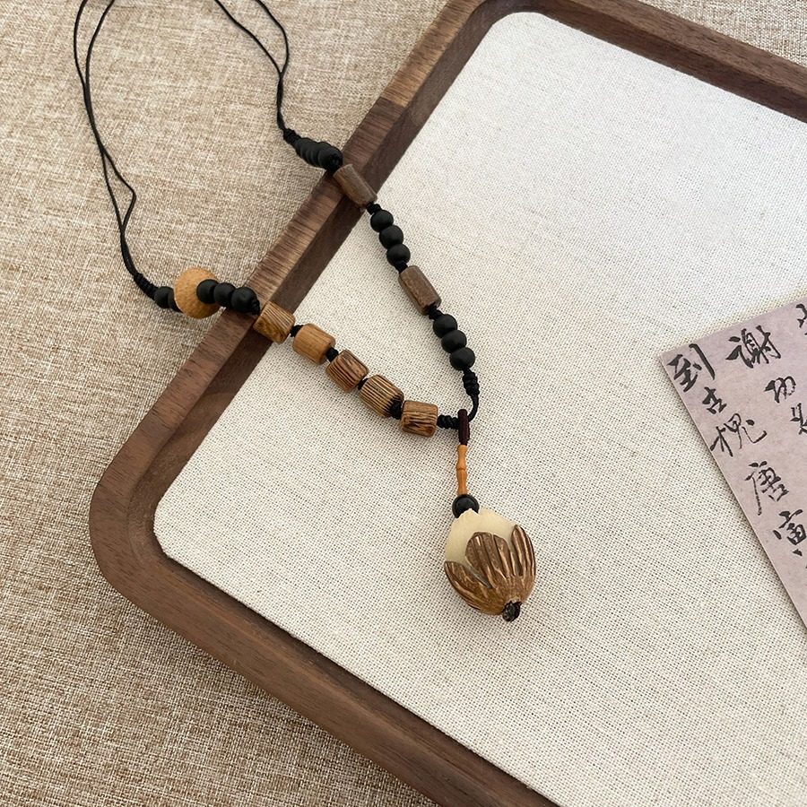 新中式松子木珠吊坠项链民族风复古长款毛衣链小众独特项饰女,饰品/流行首饰/时尚饰品新,项链,淘宝优惠券,粉丝福利购,淘宝优惠卷