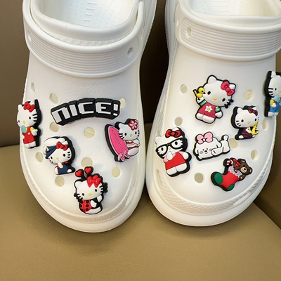 洞洞鞋花装饰适配crocs鞋花儿童diy美乐蒂KT猫宝可梦可爱卡通鞋扣