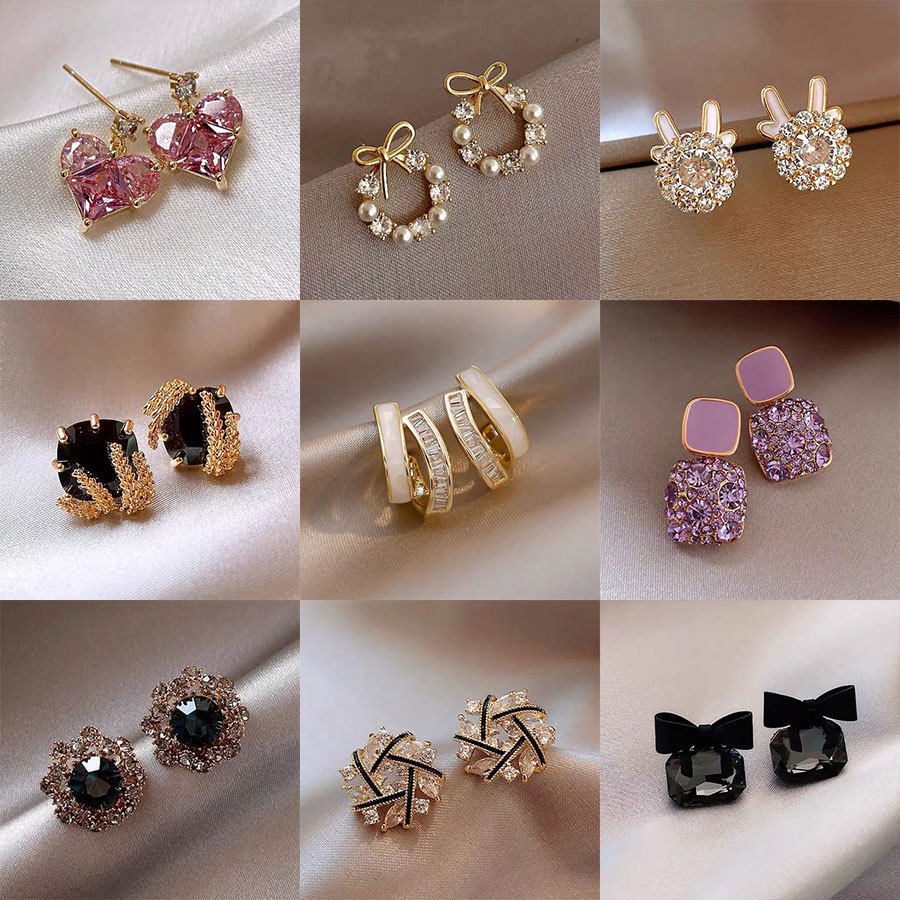 银针镶钻爱心耳环ins简约耳钉韩系感甜美气质百搭耳饰女,饰品/流行首饰/时尚饰品新,耳环,淘宝优惠券,粉丝福利购,淘宝优惠卷