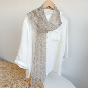 春夏百搭纯色雨露亚麻细长条围巾女薄款透气护颈防晒丝巾领巾纱巾