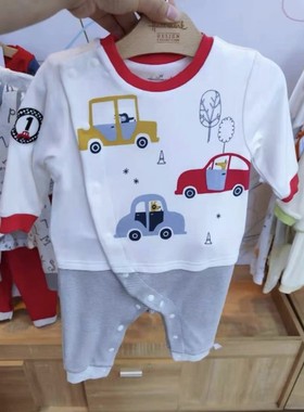 Hallmark贺曼春秋男婴儿宝宝新生儿双层棉长袖连体衣外出服小汽车