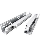 抽屉轨道三节全拉出导轨隐藏式 阻尼托底滑轨缓冲橱柜滑轨i.