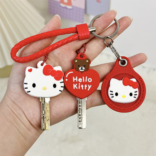 电动车钥匙套房门锁通用电梯小区门禁卡套水滴扣装饰KT猫保护套